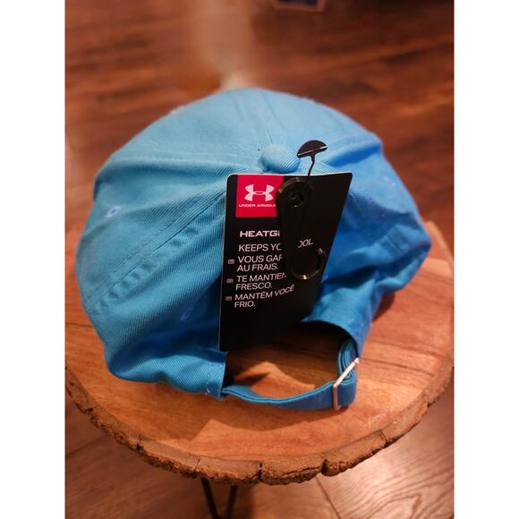 Under Armour UA Logo Hat HeatGear Adjustable Cap Blue New Men Women - Picture 3 of 7